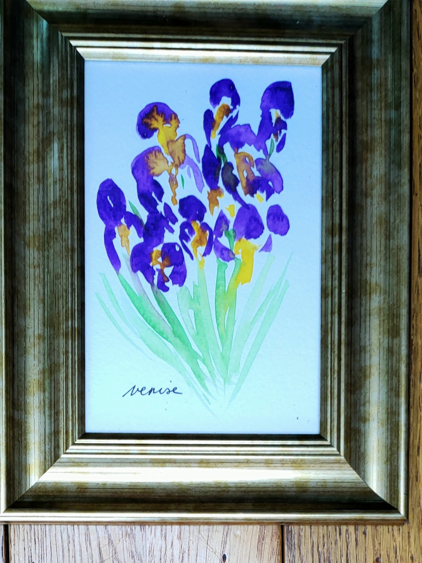 cadre aquarelle iris